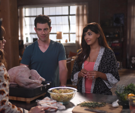 (Max Greenfield, Hannah Simone) (Photo: Ray Mickshaw/FOX)